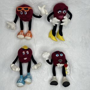 Vtg 1988 California Raisins by Applause Bendable Posable Figures 6” Set of 4